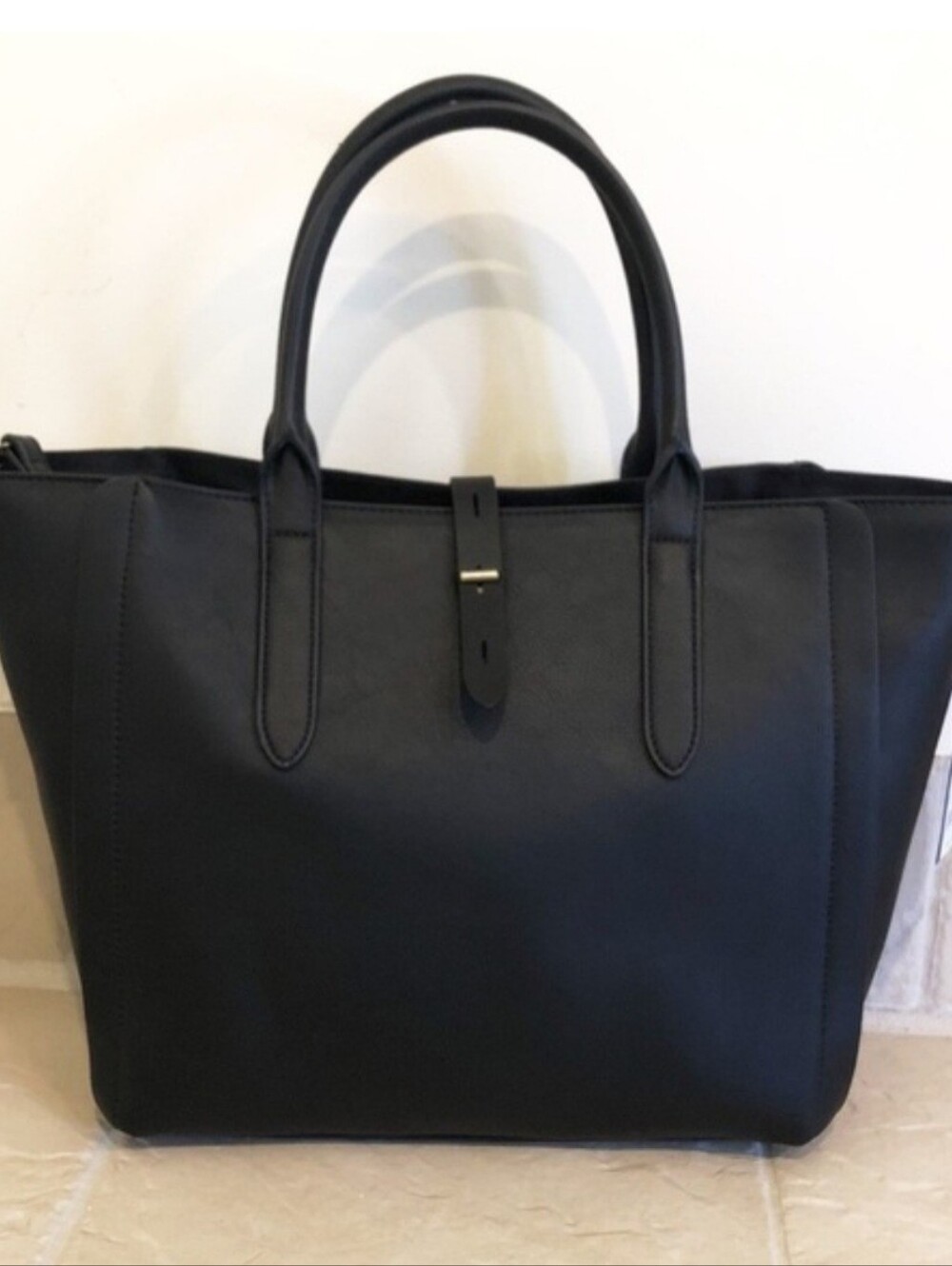 Universal Thread Black Structured Tote Bag